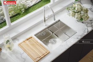 ảnh 1 chậu inox konox kn6046su