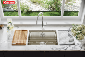 ảnh 2 chậu inox konox kn6046su