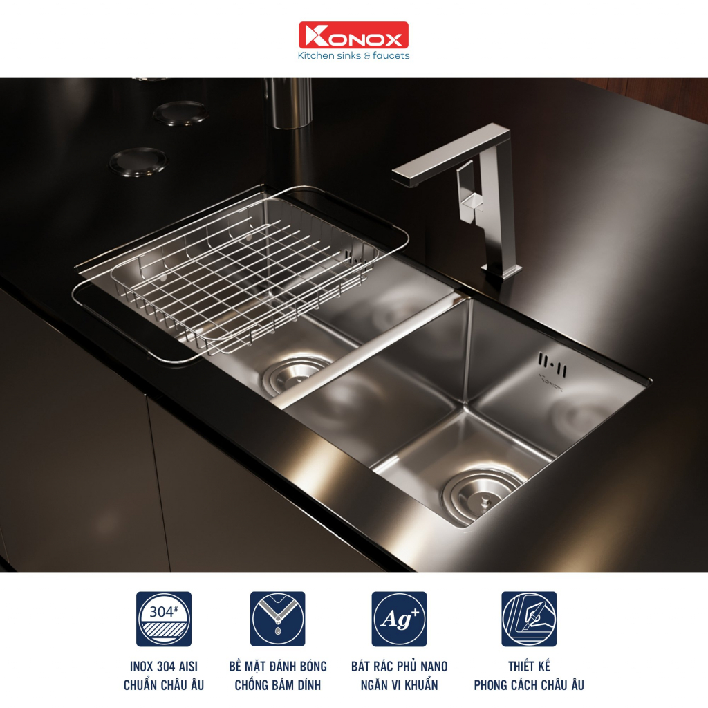 anh-2-chau-inox-konox-kn7544dub ảnh 2 chậu inox konox kn7544dub