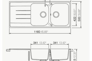 ảnh kích thước chậu đá Hafele Julius HS-GDD11650