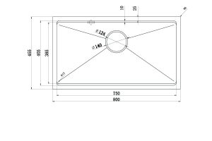 bản vẽ chậu inox konox kn8046su