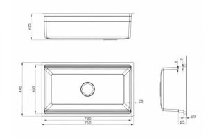 Bản vẽ Chậu rửa bát Workstation Sink---Undermount Sink KN7644SU Dekor