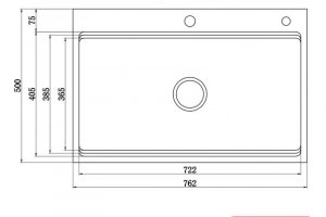 chậu rửa bát topmount sink KN7650TS thông số kỹ thuật