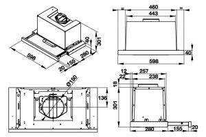 kích thước máy hút mùi Hafele HH-TG60E