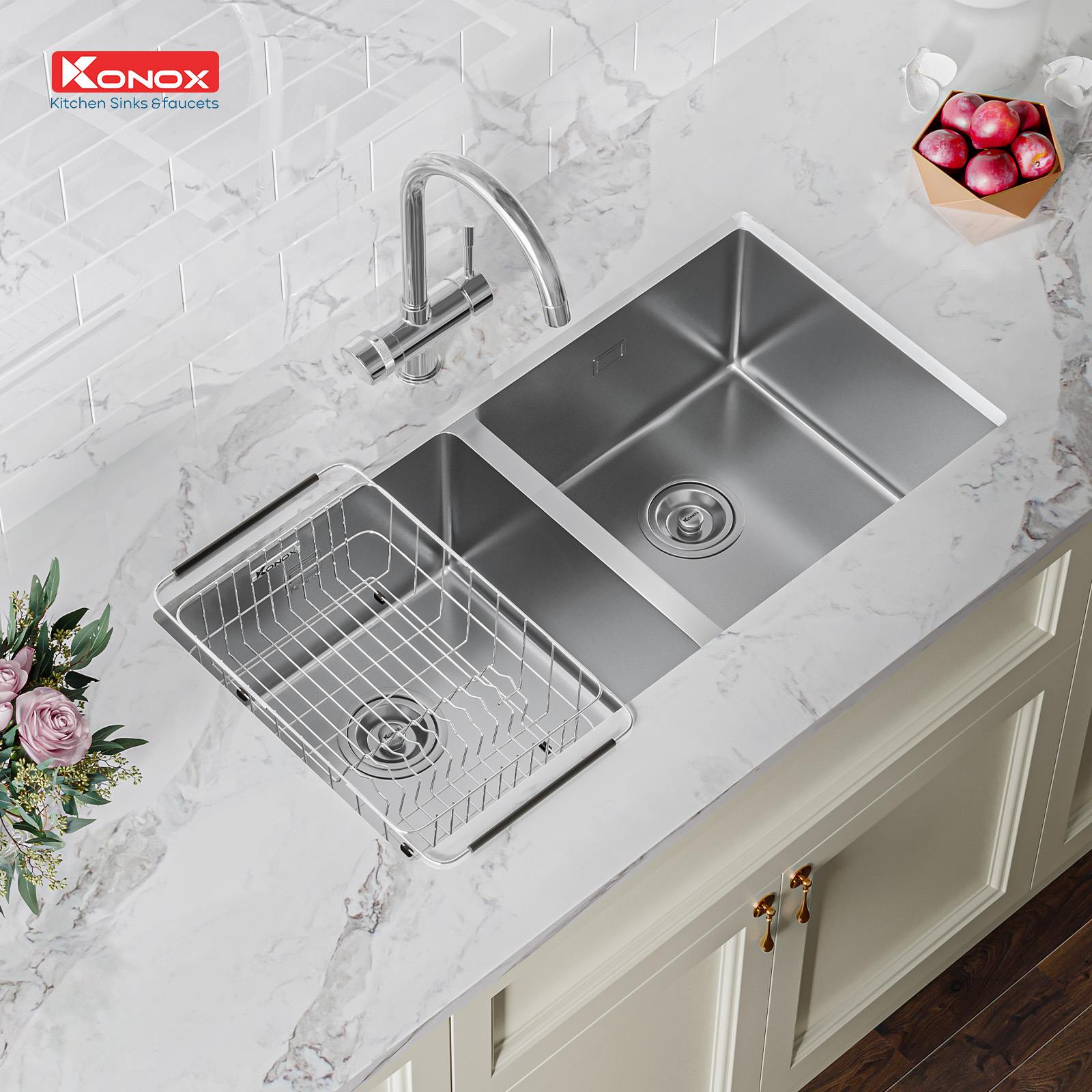 Chau-rua-bat-Undermount-Sink-Cube-8744DU-2 Chậu rửa bát Undermount Sink Cube 8744DU 2