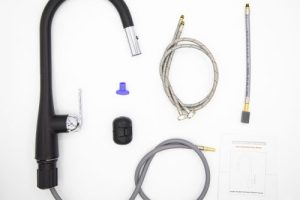 Vòi rửa bát dây rút Curva Black phụ kiện