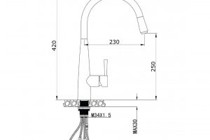 Vòi rửa bát dây rút KN1901C bản vẽ