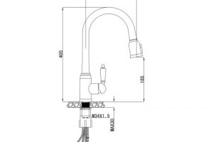 Vòi rửa bát dây rút KN1905 bản vẽ