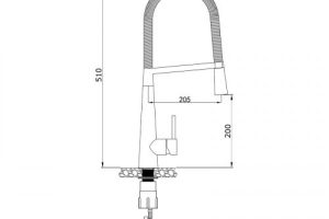 Vòi rửa bát thân mềm KN1909 Bản vẽ