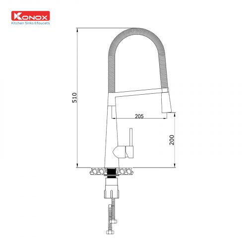 Voi-rua-bat-than-mem-KN1909-Ban-ve-500x500 Vòi rửa bát thân mềm KN1909 Bản vẽ