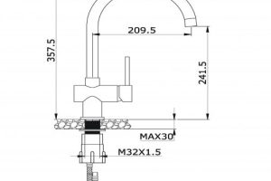 vòi rửa bát KN1206 thông số kỹ thuật