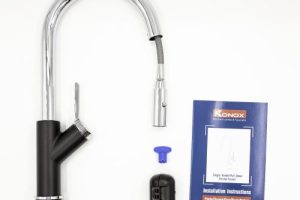 Vòi rửa bát dây rút Ponte Black và phụ kiện
